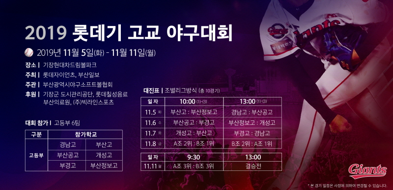 롯데, 2019 롯데기 고교 야구대회 개최